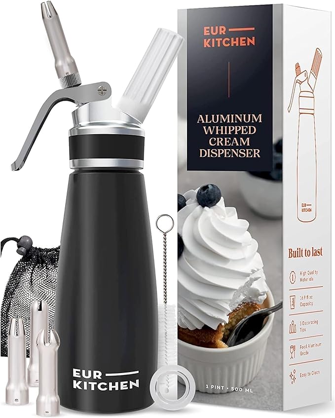 Whipped Cream Dispenser Stainless Steel - Cream Whipper - 1 Pint Large - To Whipped cream dispenser stainless steel - 1L ⁄ 33.8oz - Siphons - Lacor